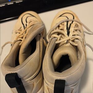 Cream and Black Athletic Sneakers